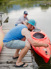 Load image into Gallery viewer, glacier raft company unisex tank top in blue
