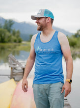 Load image into Gallery viewer, Glacier Raft Company Golden BC Sleeveless t-shirt in blue