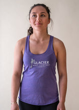 Load image into Gallery viewer, model wearing purple glacier raft company women's tank