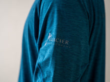 Load image into Gallery viewer, glacier raft company logo on nrs silkweight long sleeve shirt