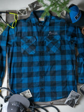 Load image into Gallery viewer, glacier raft company blue plaid fleece