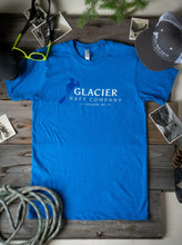 Load image into Gallery viewer, blue glacier raft company golden bc logo tee