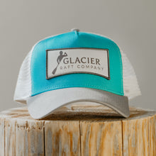 Load image into Gallery viewer, aqua and grey glacier raft company hat