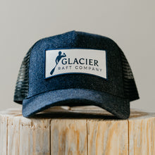 Load image into Gallery viewer, navy herringbone Glacier Raft Company hat