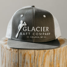 Load image into Gallery viewer, grey and white glacier raft company hat