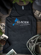 Load image into Gallery viewer, glacier raft company golden bc grey unisex tank top
