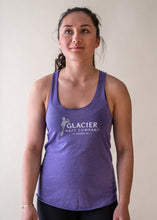 Load image into Gallery viewer, model wearing purple glacier raft company women&#39;s tank
