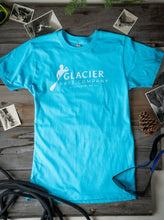 Load image into Gallery viewer, teal glacier raft company golden bc logo t-shirt
