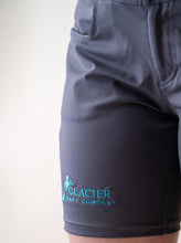 Load image into Gallery viewer, glacier raft company logo on our women&#39;s guide shorts

