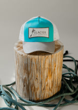 Load image into Gallery viewer, aqua and grey glacier rafting hat golden bc
