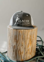 Load image into Gallery viewer, grey and white glacier raft company golden bc hat
