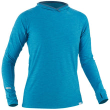 Load image into Gallery viewer, NRS women&#39;s silkweight hoodie in blue
